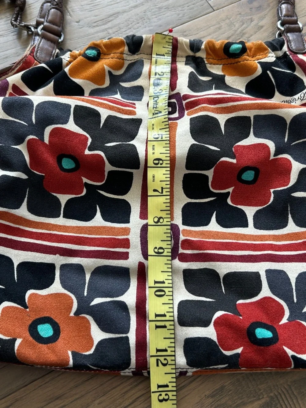 Brighton Large Retired hippy boho floral shoulder bag Orange Brown